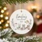 personalized baby name Christmas ornament with woodland animals product image product photo