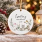 personalized baby name Christmas ornament with woodland animals product image product photo