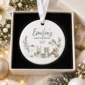 personalized baby name Christmas ornament with woodland animals product image styled product photo