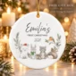 personalized baby name Christmas ornament with woodland animals product image product photo