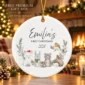 personalized baby name Christmas ornament with woodland animals product image product photo