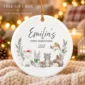 personalized baby name Christmas ornament with woodland animals product image product photo