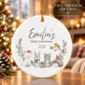 personalized baby name Christmas ornament with woodland animals product image