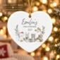 personalized baby name Christmas ornament with woodland animals product image front view