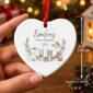 personalized baby name Christmas ornament with woodland animals product image size detail