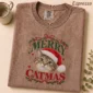 Personalized Cat Christmas Sweatshirt t-shirt close-up detail
