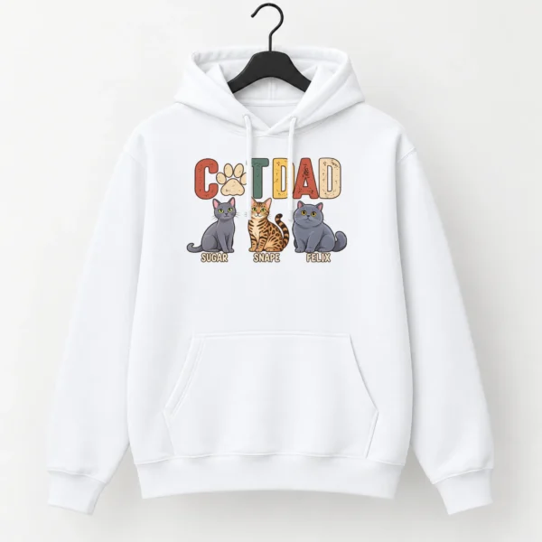 Personalized Cat Dad Shirt, Custom Cat Lover Hoodie & Sweatshirt — alternate product mockup personalized cat dad shirt t-shirt front view