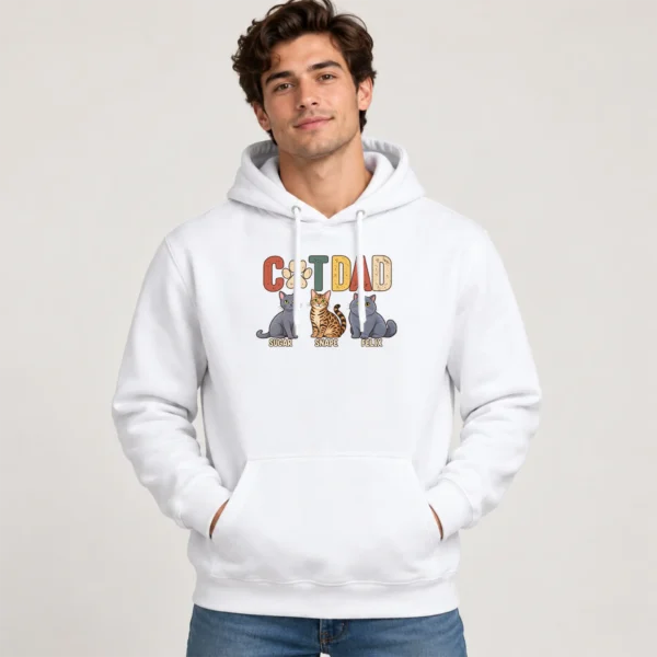 Personalized Cat Dad Shirt, Custom Cat Lover Hoodie & Sweatshirt — alternate product mockup personalized cat dad shirt t-shirt product photo