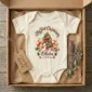personalized Christmas tree baby bodysuit product photo