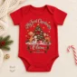 personalized Christmas tree baby bodysuit color options