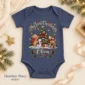 personalized Christmas tree baby bodysuit color options