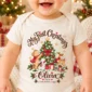 personalized Christmas tree baby bodysuit product photo