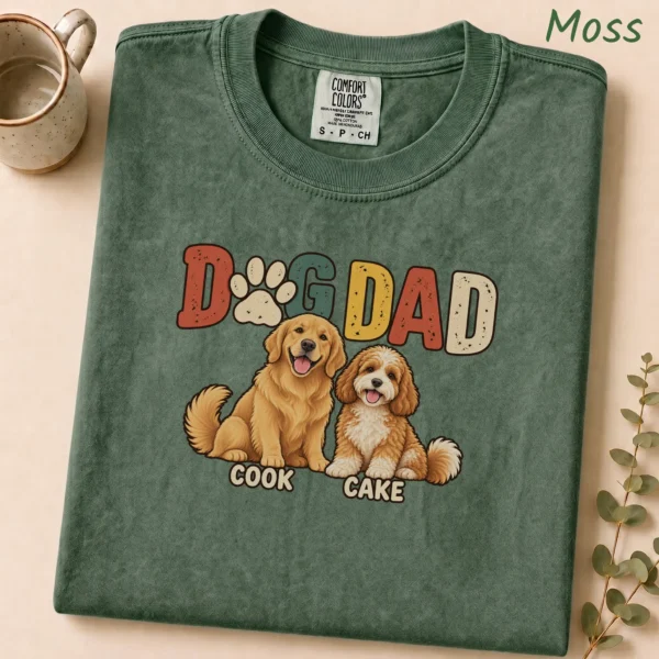 Personalized Dog Dad Shirt, Custom Dog Lover Hoodie & Sweatshirt — alternate product mockup personalized dog dad shirt t-shirt styled product photo