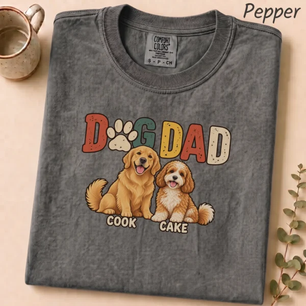 Personalized Dog Dad Shirt, Custom Dog Lover Hoodie & Sweatshirt — alternate product mockup personalized dog dad shirt t-shirt product detail
