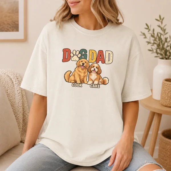 Personalized Dog Dad Shirt, Custom Dog Lover Hoodie & Sweatshirt — lifestyle mockup personalized dog dad shirt t-shirt lifestyle scene