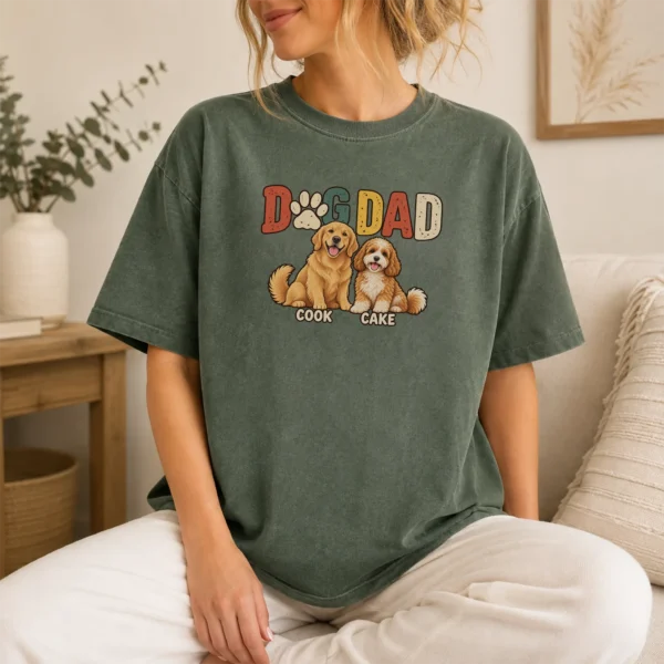 Personalized Dog Dad Shirt, Custom Dog Lover Hoodie & Sweatshirt — lifestyle mockup personalized dog dad shirt t-shirt lifestyle scene