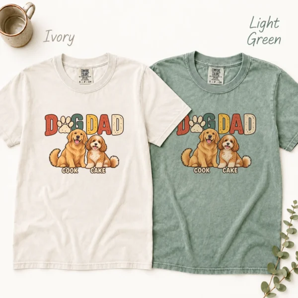 Personalized Dog Dad Shirt, Custom Dog Lover Hoodie & Sweatshirt — alternate product mockup personalized dog dad shirt t-shirt color options