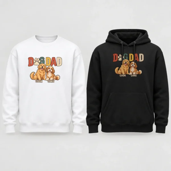 Personalized Dog Dad Shirt, Custom Dog Lover Hoodie & Sweatshirt — alternate product mockup personalized dog dad shirt t-shirt mockup view