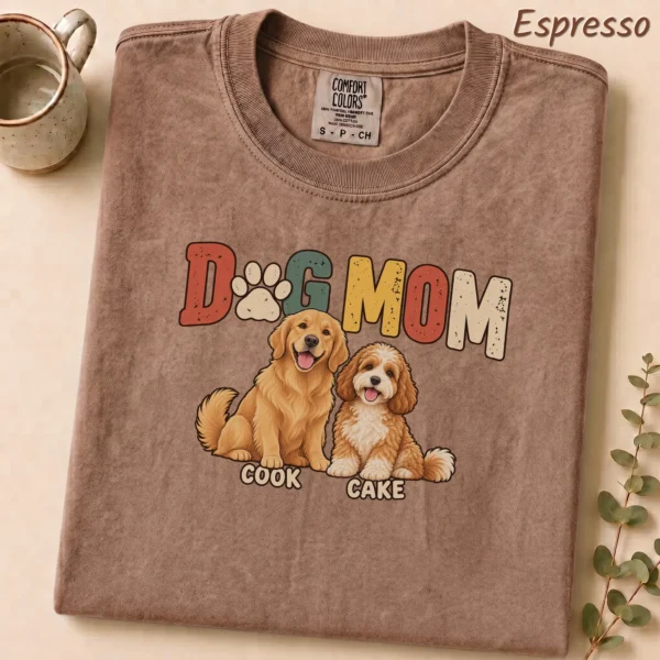 Personalized Dog Mom Shirt, Custom Dog Lover Hoodie & Sweatshirt — alternate product mockup personalized dog mom shirt t-shirt lifestyle scene