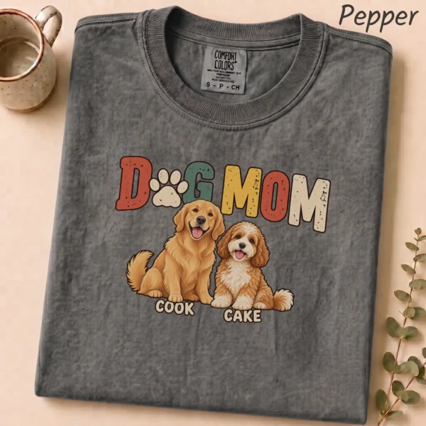 Personalized Dog Mom Shirt, Custom Dog Lover Hoodie & Sweatshirt — alternate product mockup personalized dog mom shirt t-shirt product detail