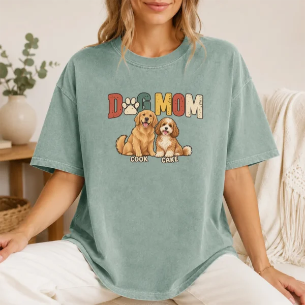 Personalized Dog Mom Shirt, Custom Dog Lover Hoodie & Sweatshirt — lifestyle mockup personalized dog mom shirt t-shirt lifestyle scene