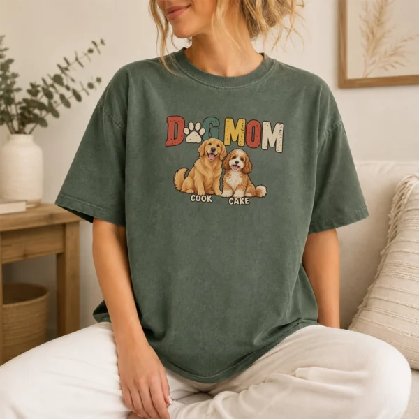 Personalized Dog Mom Shirt, Custom Dog Lover Hoodie & Sweatshirt — lifestyle mockup personalized dog mom shirt t-shirt lifestyle scene