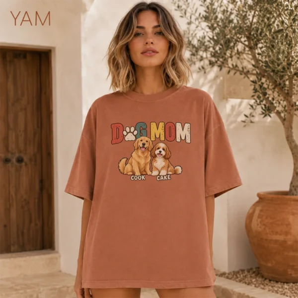 Personalized Dog Mom Shirt, Custom Dog Lover Hoodie & Sweatshirt — alternate product mockup personalized dog mom shirt t-shirt color options