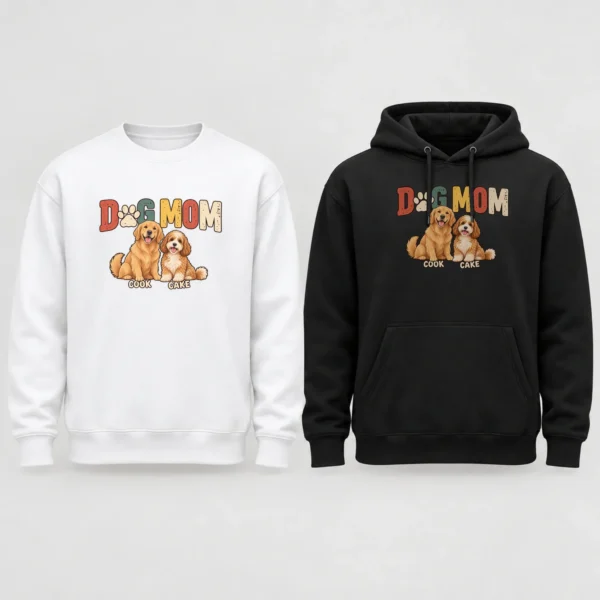 Personalized Dog Mom Shirt, Custom Dog Lover Hoodie & Sweatshirt — alternate product mockup personalized dog mom shirt t-shirt mockup view