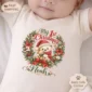 personalized first Christmas baby bodysuit mockup view