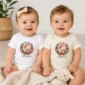 personalized first Christmas baby bodysuit model mockup