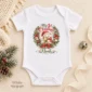 personalized first Christmas baby bodysuit color options