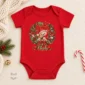personalized first Christmas baby bodysuit color options