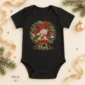 personalized first Christmas baby bodysuit color options