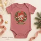 personalized first Christmas baby bodysuit color options