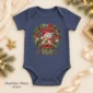 personalized first Christmas baby bodysuit color options