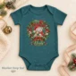 personalized first Christmas baby bodysuit color options