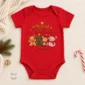 personalized first Christmas baby bodysuit color options