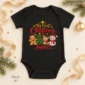 personalized first Christmas baby bodysuit color options