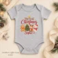 personalized first Christmas baby bodysuit color options