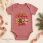 personalized first Christmas baby bodysuit color options