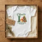 personalized first Christmas teddy bear baby bodysuit lifestyle scene