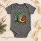 personalized first Christmas teddy bear baby bodysuit color options