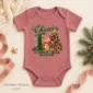 personalized first Christmas teddy bear baby bodysuit color options