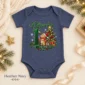 personalized first Christmas teddy bear baby bodysuit color options