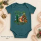 personalized first Christmas teddy bear baby bodysuit color options