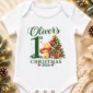 personalized first Christmas teddy bear baby bodysuit
