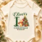 personalized first Christmas teddy bear baby bodysuit product photo