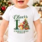 personalized first Christmas teddy bear baby bodysuit product photo