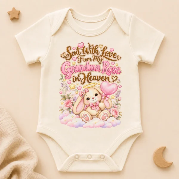 personalized grandma in heaven memorial baby bodysuit