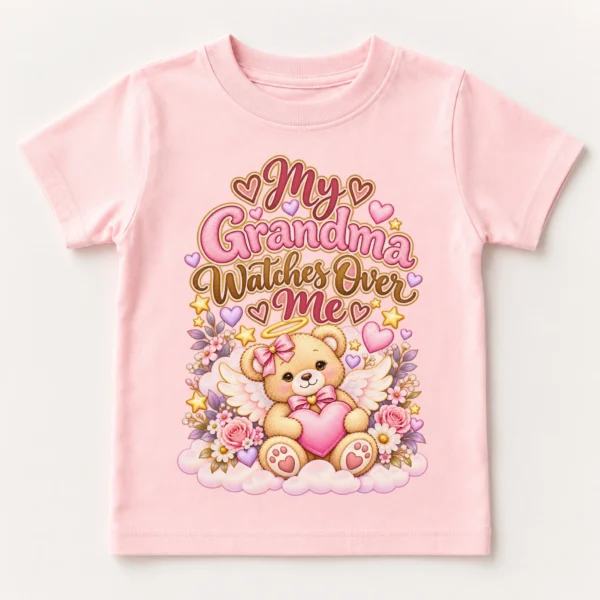 Personalized Grandma Watches Over Me Baby Bodysuit — toddler shirt mockup personalized grandma watches over me baby bodysuit product photo